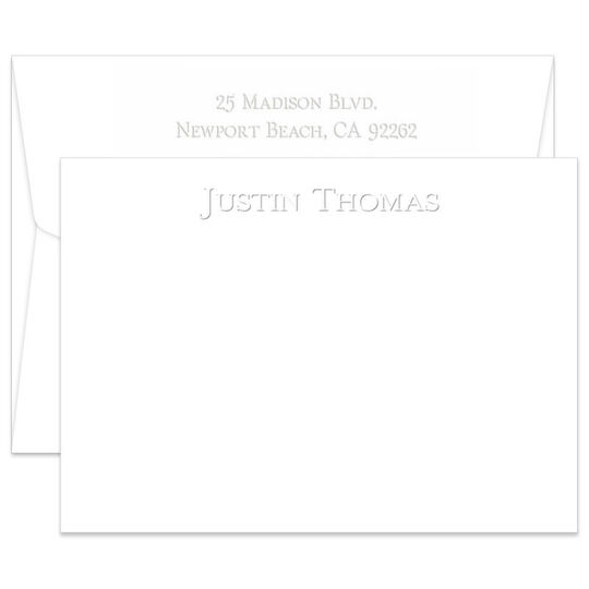 Triple Thick Montreal Flat Note Cards - Embossed